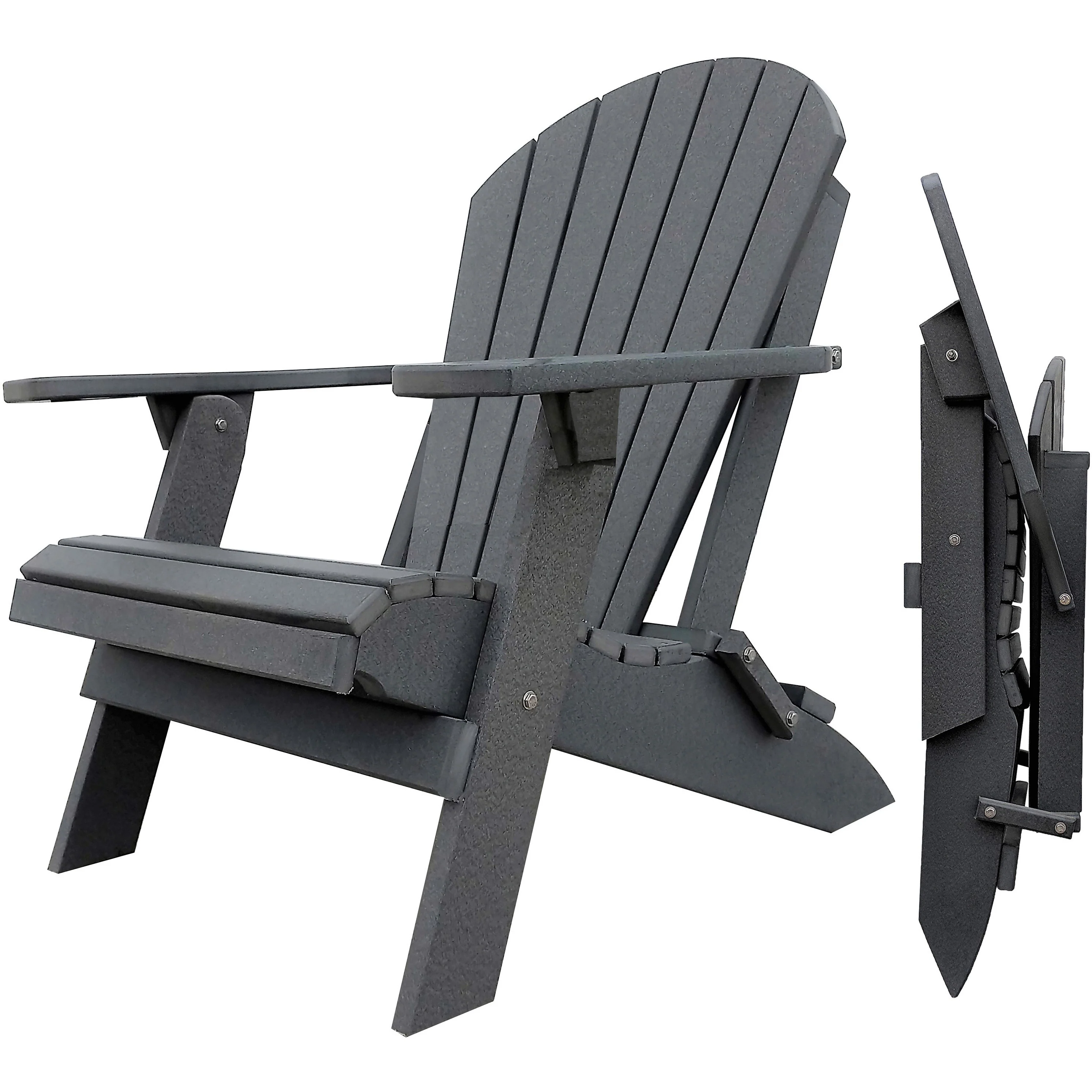 DuraWeather Poly King Size Folding Adirondack Chair