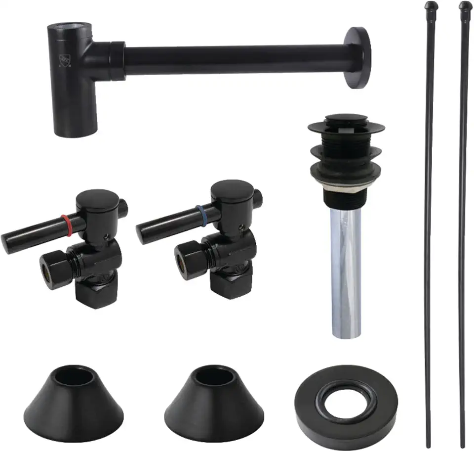 CC43100DLVKB30 Trimscape Plumbing Sink Trim Kit with Bottle Trap and Drain, Matte Black