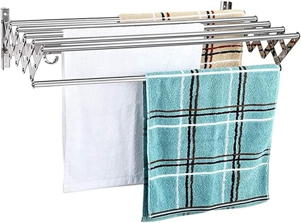 Wall Mounted Space-Saver Clothes Drying Rack Retractable Fold Away Clothes Dry Racks Airer for Balcony Bedroom Laundry Room Washing Line Easy Storage (Size : 90cm/35.4in)