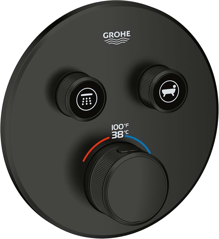 GROHE 291372430 Grohtherm Valve Trim, Matte Black