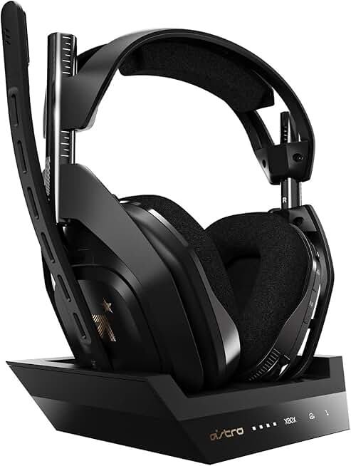 ASTRO Gaming A50 Wireless Headset + Base Station Gen 4 - Compatible with Xbox Series X|S, Xbox One, PC, Mac - Black/Gold