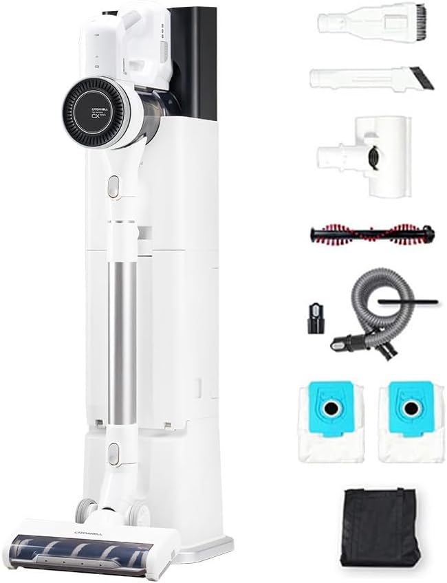 CX PRO Magic Tower - Cordless Vacuum Cleaner, Self Empty All in One Dust Tower, Auto Battery Charge, Powerful Stick Vacuum Cleaner for Home, Carpet, Hardwood Floor, Pet Hair