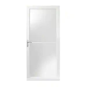 Andersen 3000 Series 36 in. x 80 in. White Left-Hand Retractable Storm Aluminum Door with Nickel Hardware