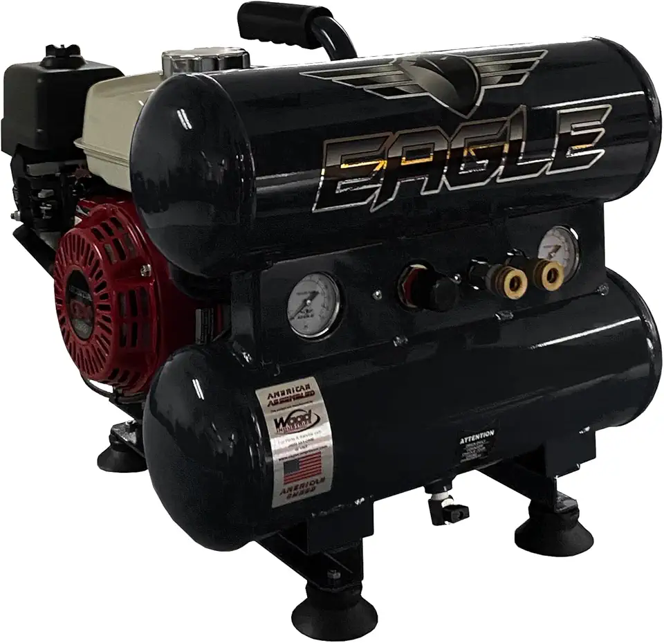 4HP (GX120) Twin Stack Hand Carry 7.4 CFM @ 100psi (150psi max)