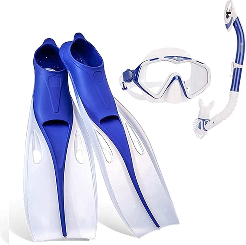 Diving mask Scuba Diving Masks Professional Snorkeling Set Silicone Anti-Fog Glasses Swimming Fins Set Diving Equipment for Adults and Kids Masks(OneColor,Medium)