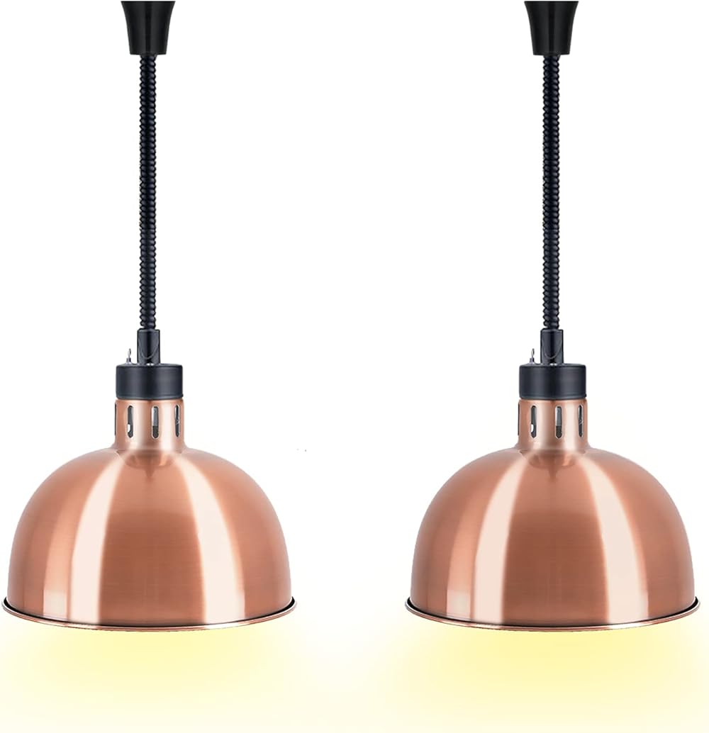 Food Heat Lamp 2 Pack Food Warmer Lamp with Bulb Food Heating Lamp Commercial Food Service Heat Lamp 110v