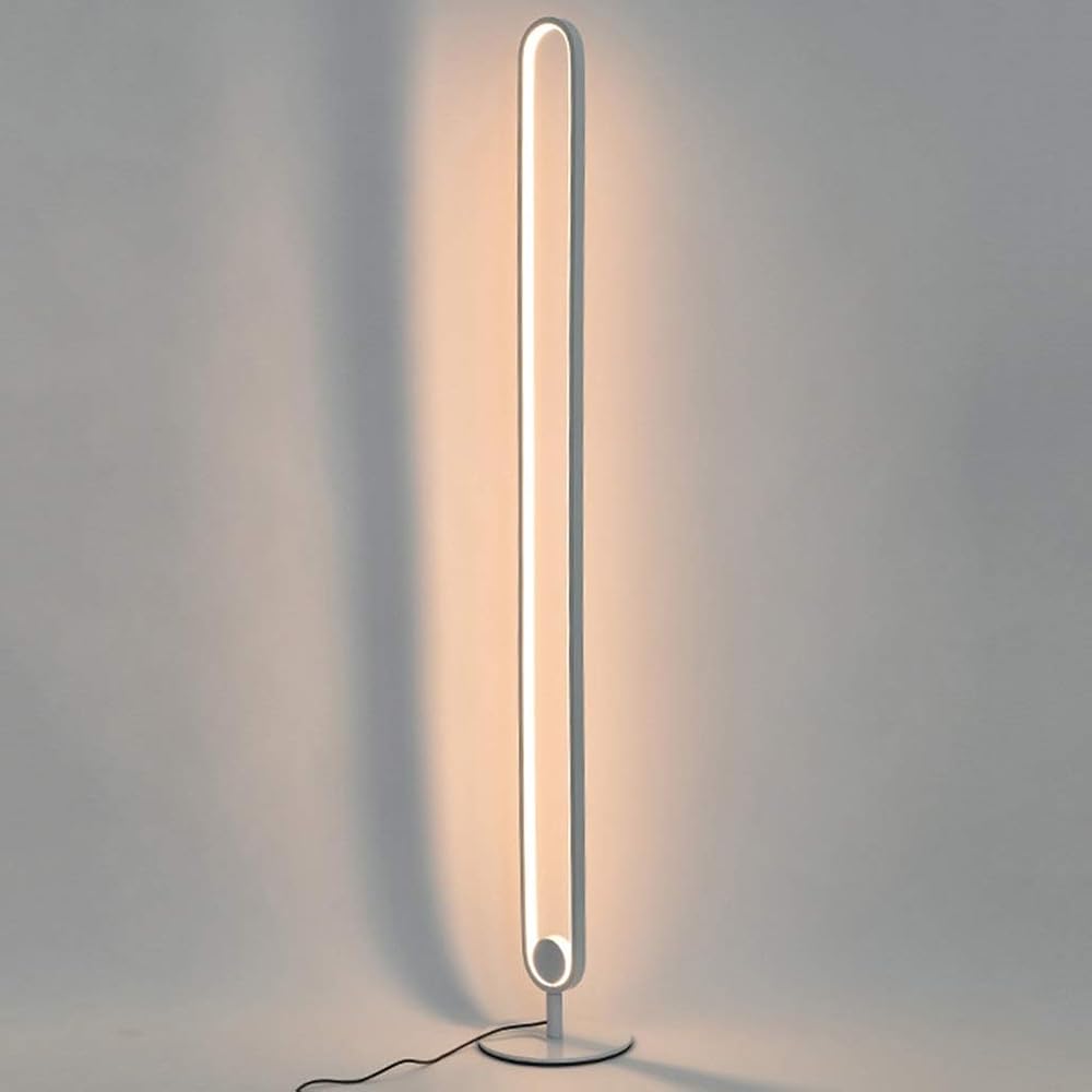 Corner Floor lamp Dimmable LED Floor Lamp with Remote Control Stepless White Light/Warm Light Dimming Suitable for Reading in Home Reading Room (Color : White)