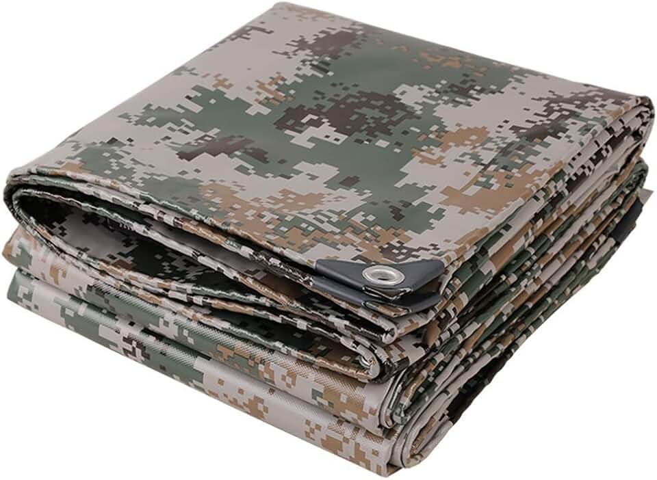 Tarpaulin Waterproof Sunscreen Dust-Proof Wear Resistant Edge Reinforcement and Eyelet Suitable for Camping Fishing Outdoor Activities, 14 Sizes (Color : Green, Size : 4x5M)