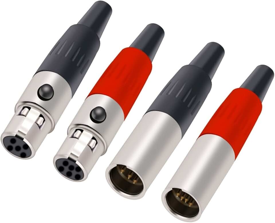 X L R 3/4/5/6 Pin Plug Jack Male Female Coupler Soldering M I C Cable Wire Connector Small X L R Microphone Socket 100Pcs (Color : 100xM 6P-01)