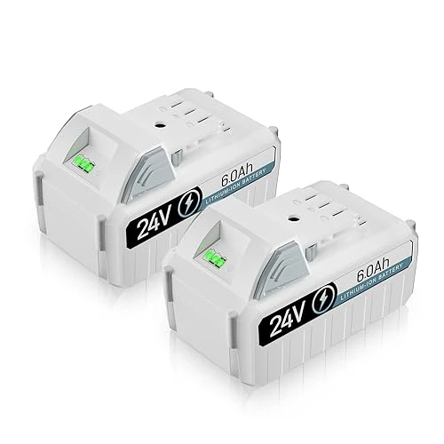 POWITEC 2Pack 6.0Ah Replacement Battery for Snow Joe Sun Joe 24V Battery for Snow Joe 24VBAT-LTE/LTW/LT 24BAT-LTX Series