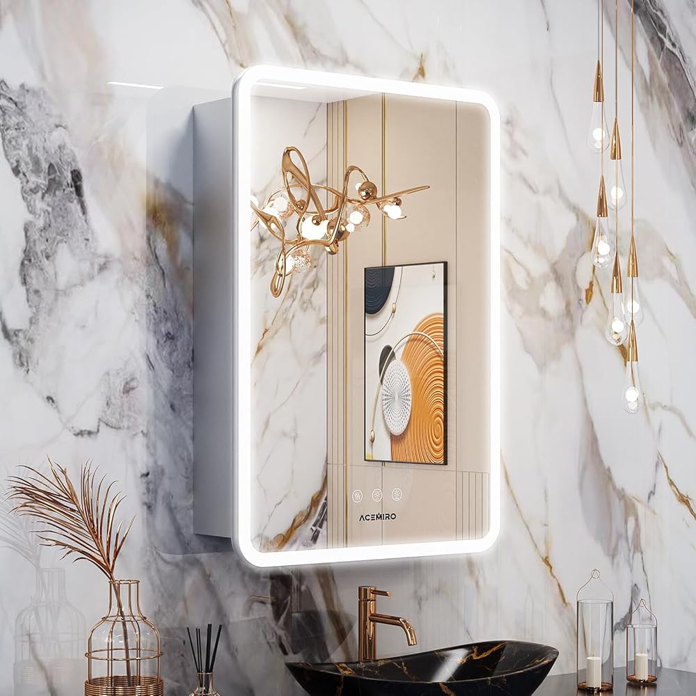 Bathroom Medicine Cabinet with Lights, 24×32 Inch LED Medicine Cabinet with Mirror, Lighted Medicine Cabinet with RGB Backlit+Front Lighted, Defogger, CCT Adjustment, Wall Mounted