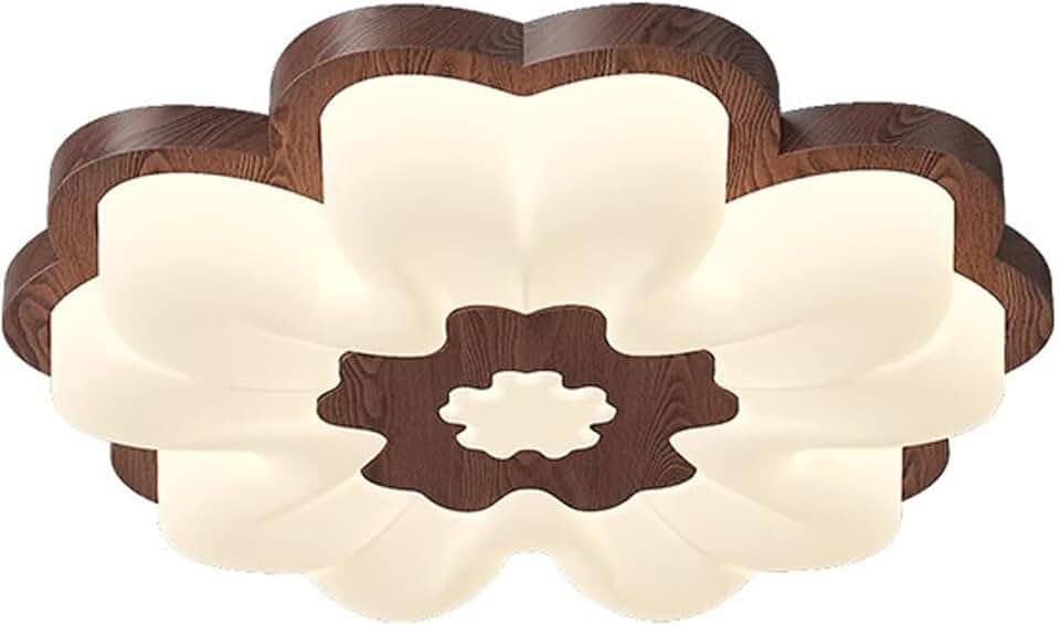 Modern Flush Mount Ceiling Light, 3-Color Dimming Adjustable Led Ceiling Lights,Flower Srubber Wood Ceiling Light Fixtures for Bedroom Kitchen Living Room Lighting Fixtures/s