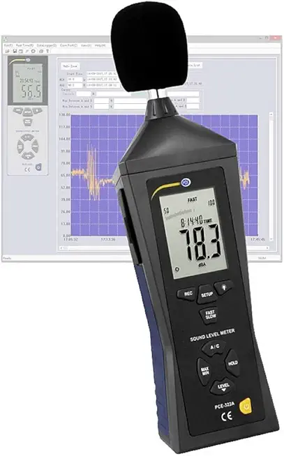 PCE-322A Sound Level Indicator Class II Decibel (dB) Meter with Data-Logging functionality from PCE Instruments
