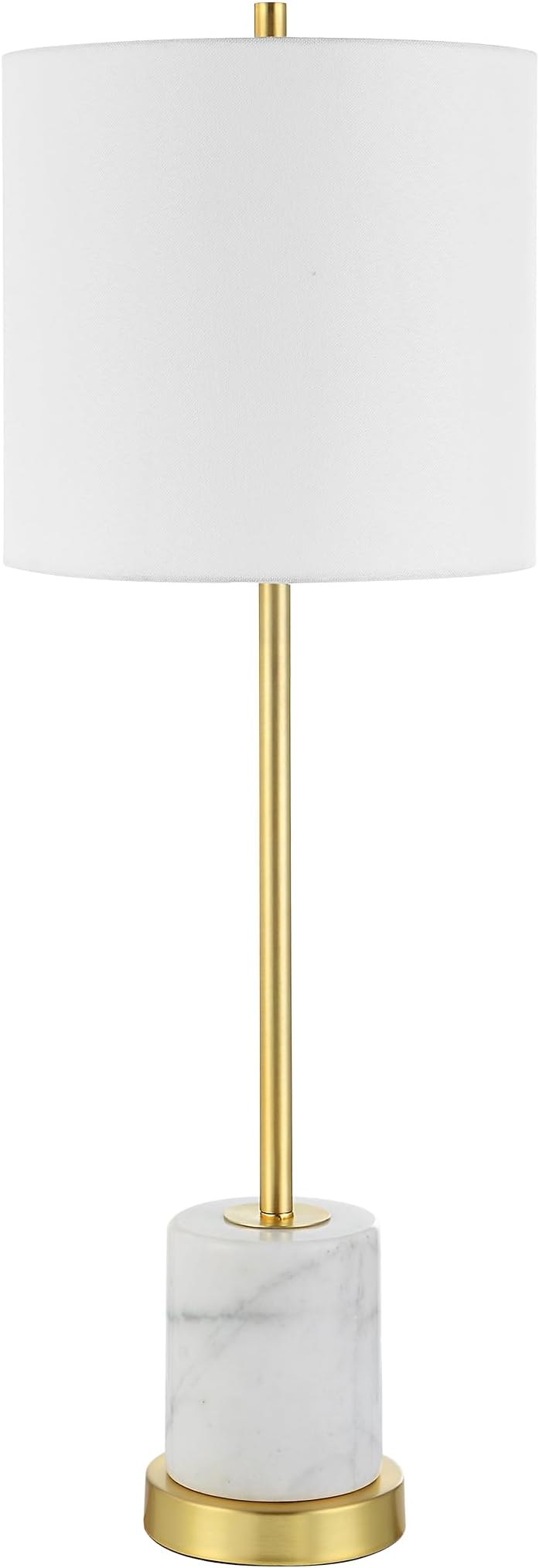 MY SWANKY HOME Elegant Petite Gold White Marble Table Lamp 30 in Buffet Style Contemporary
