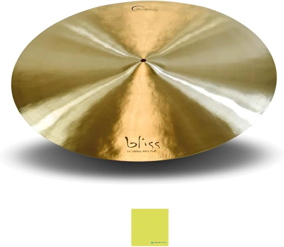 Dream Cymbals and Gongs Bliss Series Small Bell Flat 24 Inch Ride Cymbal (BSBF24) Bundle with Liquid Audio Instrument Polishing Cloth - Dream Cymbals Bliss Series