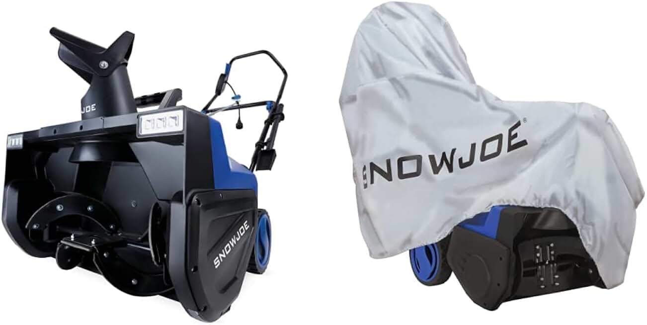 Snow Joe SJ627E Electric Walk-Behind Snow Blower, 22-inch, 15-Amp & SJCVR-21 Universal Electric + Cordless Indoor/Outdoor Snow Thrower Cover for Snow Throwers up to 21-Inches in Width