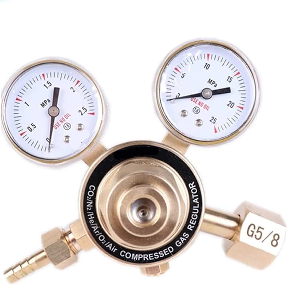 5/8 Inch Brass Regulator Valve Pressure Reducer 20Mpa Pressure Adjustment Range 0~0.1Mpa 1Pcs (Size : Gauge 0.4X25)