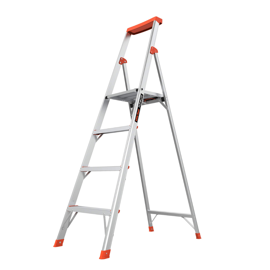 Little Giant Ladder Systems Flip N Lite 6 Foot 300 Pound Capacity Aluminum Lightweight Slim Stepladder Ladder