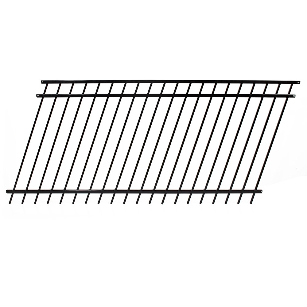 Fortress Building Products Versai 4-ft H x 8-ft W Gloss Black Steel Privacy Fence Panel