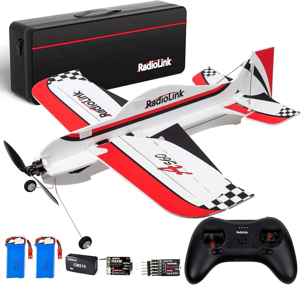 Radiolink A560 6 Flight Modes RC Airplane, Easy to Fly RFT RC Airplanes with 2.4Ghz Remote Control, Byme-A Gyro FC, Brushless Motor for Kids, Boys, Girls, Adults, Beginner or Experienced