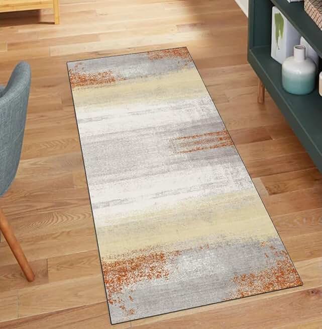 Runner Rug for Hallway Kitchen Grey Red 3'x20' Abstract Home Decor Non Slip Washable Runners for Corridor Hallway