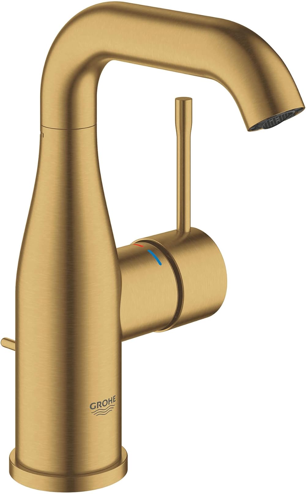 GROHE 23485GNA Essence, Single Hole Single-Handle M-Size Bathroom Faucet 1.2 GPM, Brushed Cool Sunrise (Brushed Gold), Medium