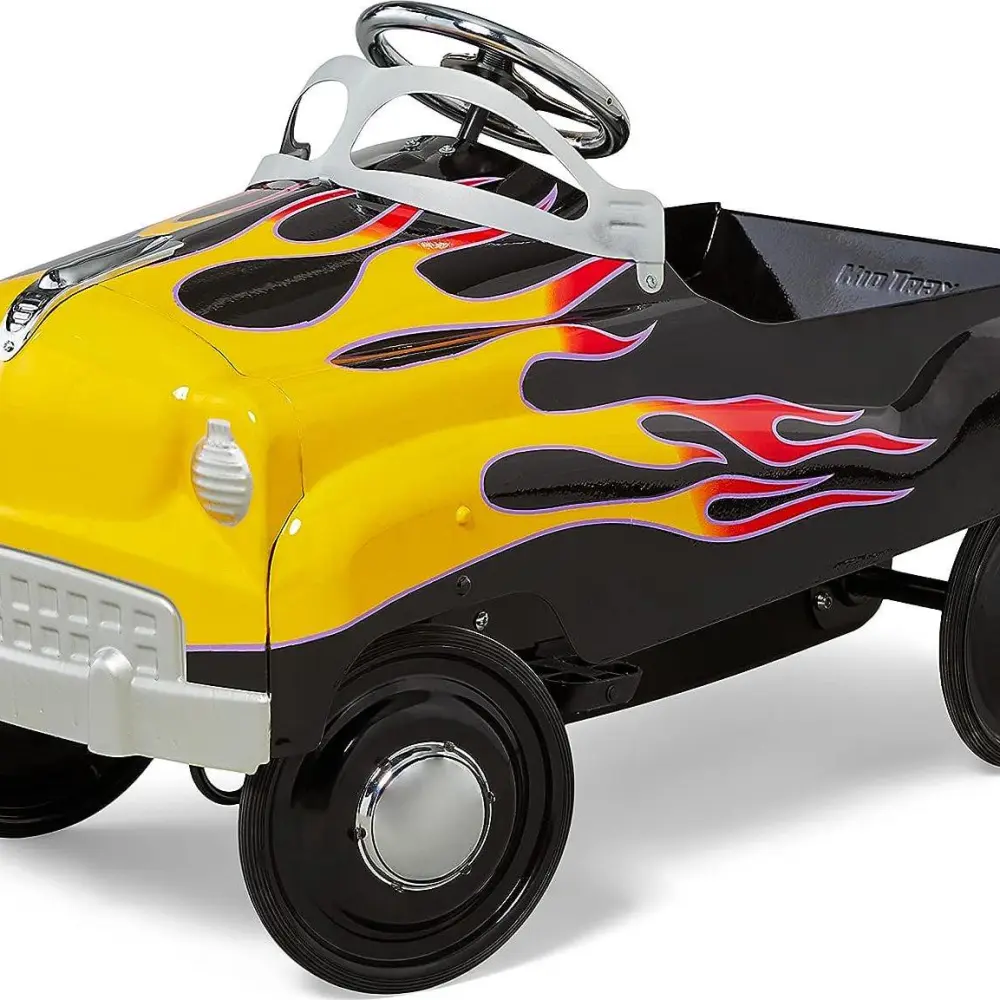 Kid Trax Toddler Classic Pedal Car, Kids 3-5 Years Old, Max Weight 59 lbs, Durable Steel, Street Rod
