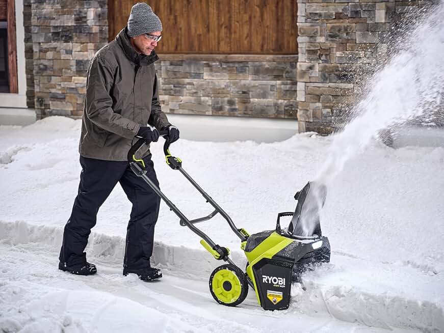 RYOBI 40V HP Brushless 18in Single-Stage Cordless Electric Snow Blower with 6.0Ah Battery and Charger-RY40890VNM