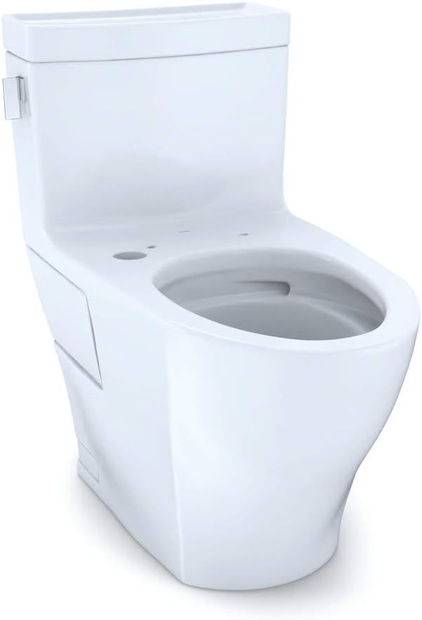 TOTO TCST624CEFGAT4001 Legato 1.28 GPF One Piece Elongated Chair Height Toilet with Tornado Flush Technology - Less Seat Cotton White