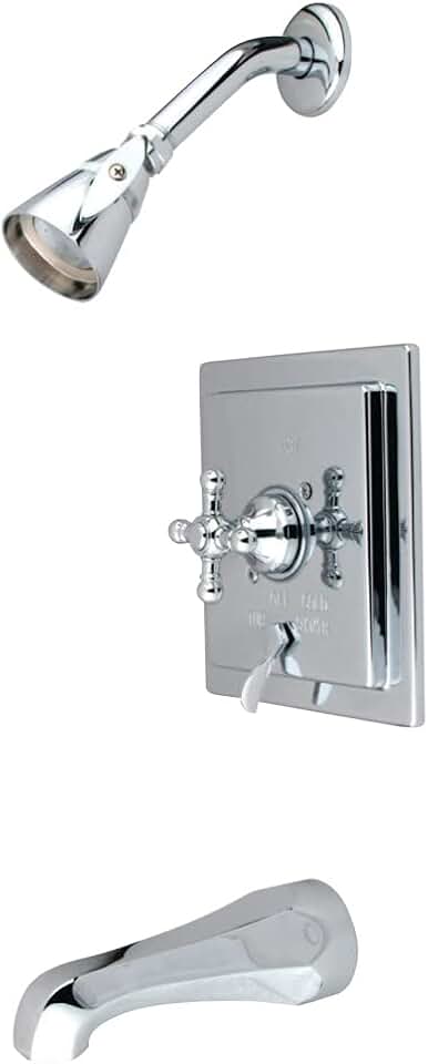 Kingston Brass KB86514BX English Vintage Tub and Shower Faucet, 6-5/8-Inch Spout Reach, Polished Chrome