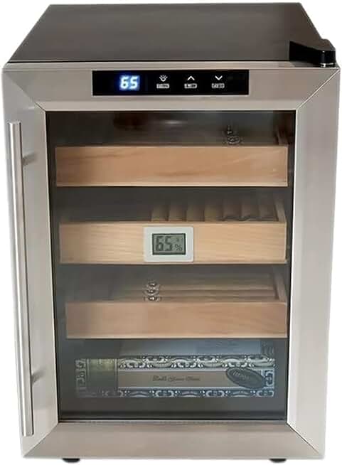 Prestige Import Group Clevelander Thermoelectric Cooler Humidor - Up to 250 Capacity - Color: Black w/Stainless Steel Door