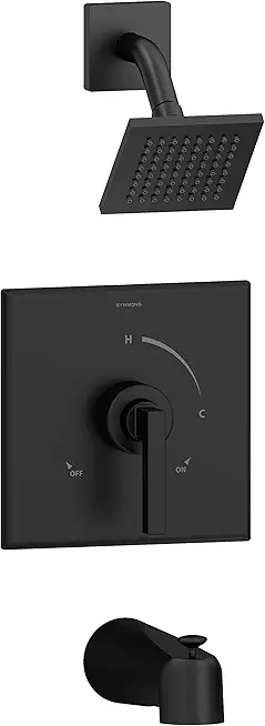 Symmons 3602-MB-SH4-1.5-TRM Duro Single Handle 1-Spray Tub and Shower Faucet Trim in Matte Black - 1.5 GPM (Valve Not Included)