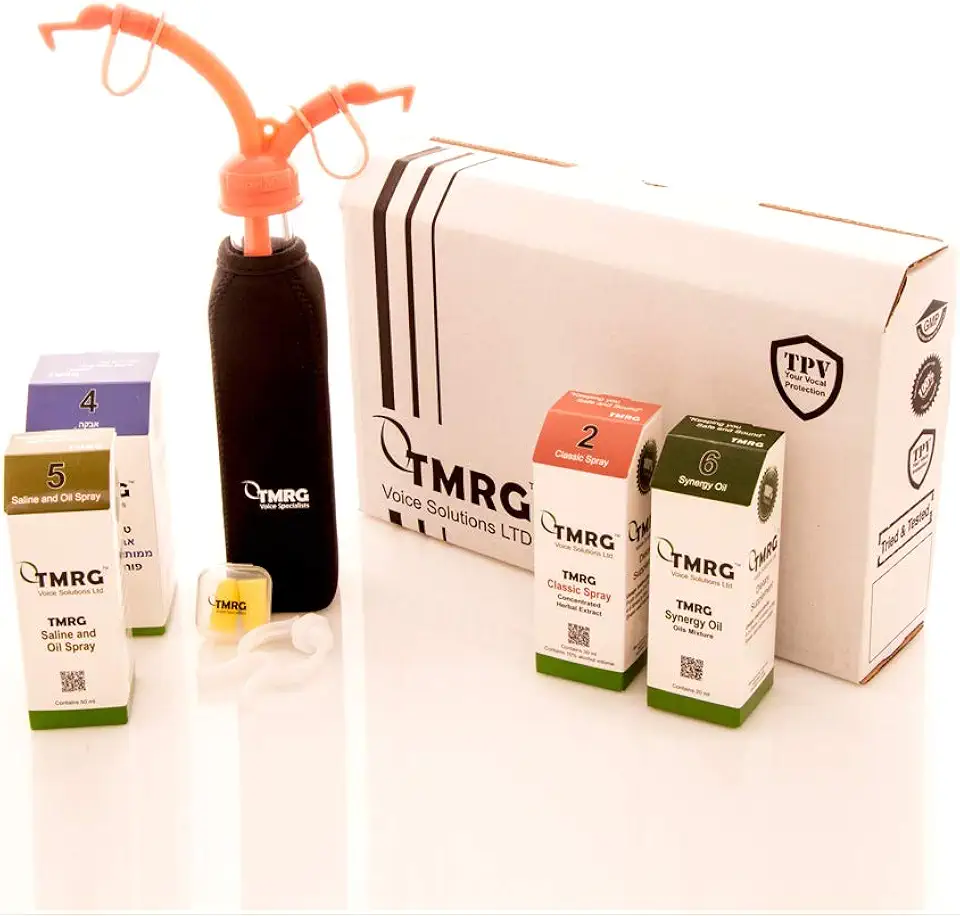 Voice Therapy Kit Premium (Vocal Classic Spray+Powder+Synergy Oil +Oil Spray+TPV inhaler) Vocal Cord Remedy Treatment 100% Natural Herbal Supplement and Herbal Remedy for Sore Throat Hoarse Voice