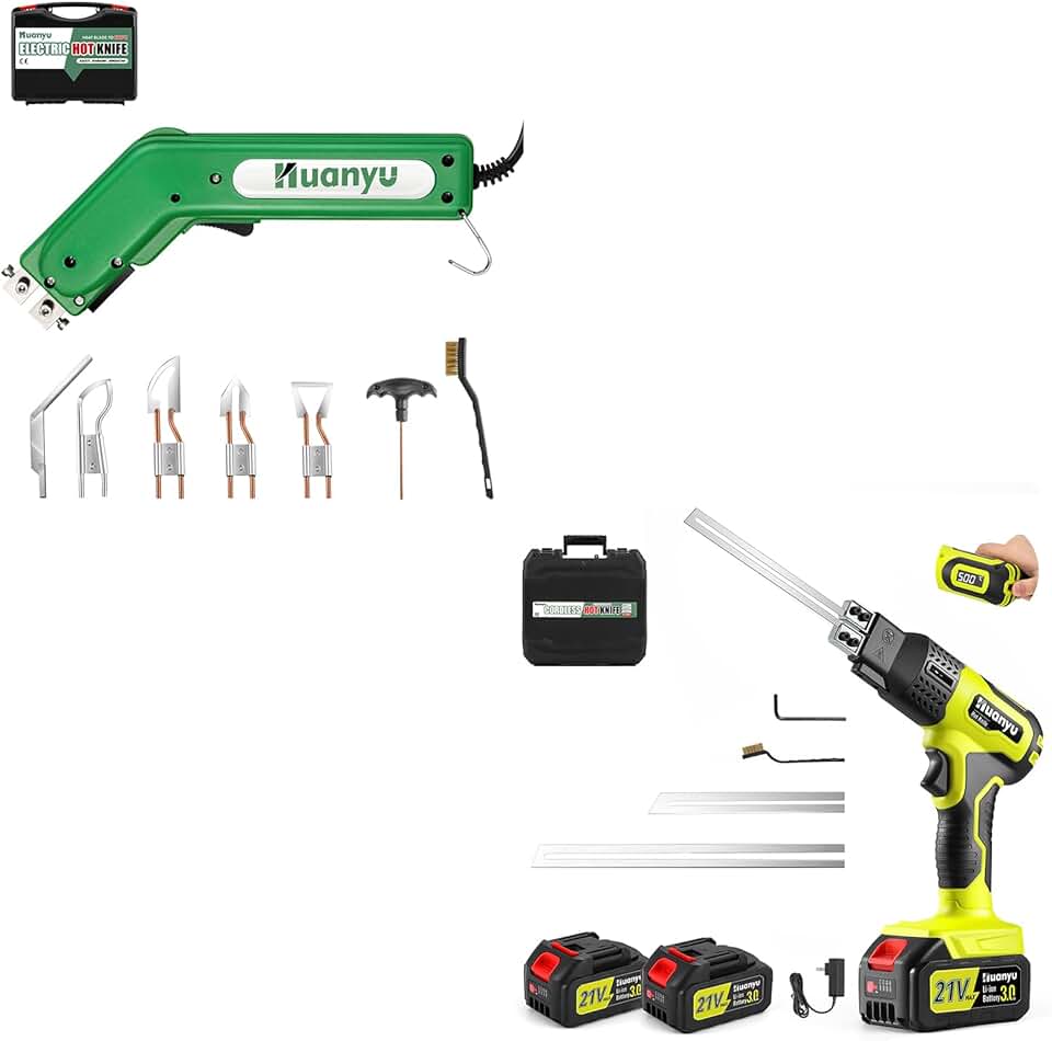 Bundle Hot Knife: 1x Electric Hot Knife with 4 Blades, 1x Cordless Hot Knife with 2 Blades
