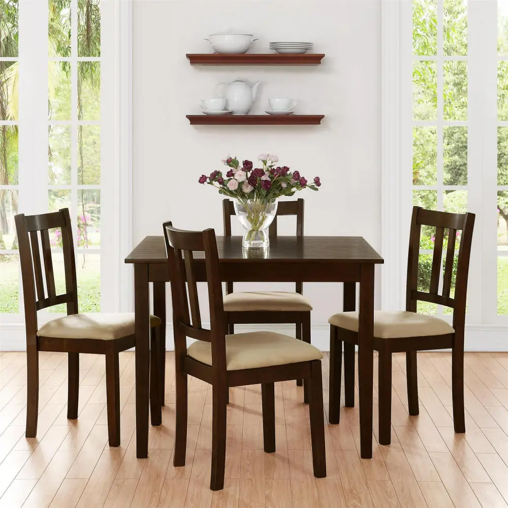 DHP Redmond 5-Piece Traditional Height Dining Set