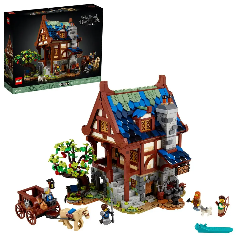LEGO Ideas Medieval Blacksmith 21325 Building Set, Model Kit for Adults to Build, Collectible Display House with Workshop, Home DA(C)cor Gift Idea