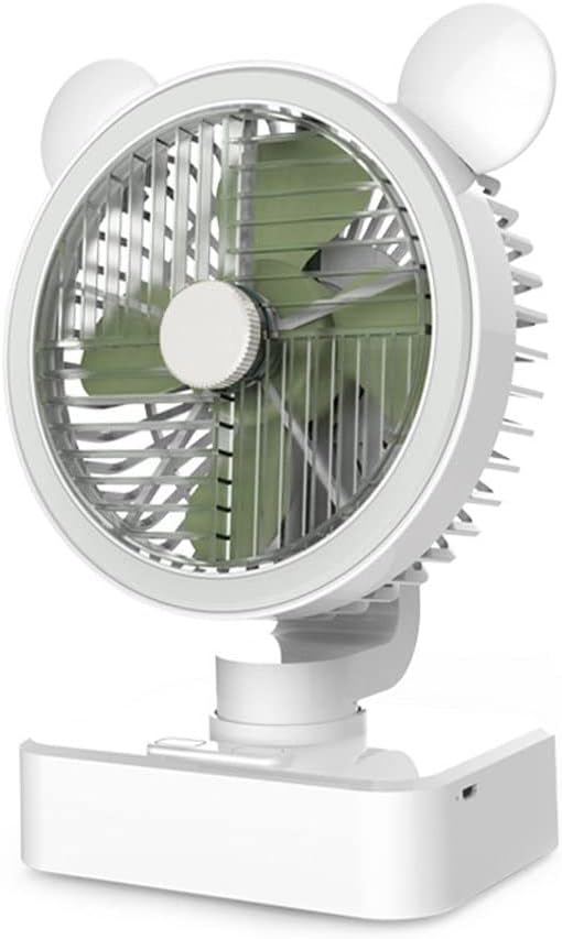 Home Desktop Air Cooler Fan with LED Night Light USB Rechargeable Air Conditioner 3 Gear Adjust 45° Auto Rotation (Color : E, Size : 14x69.5x22mm)