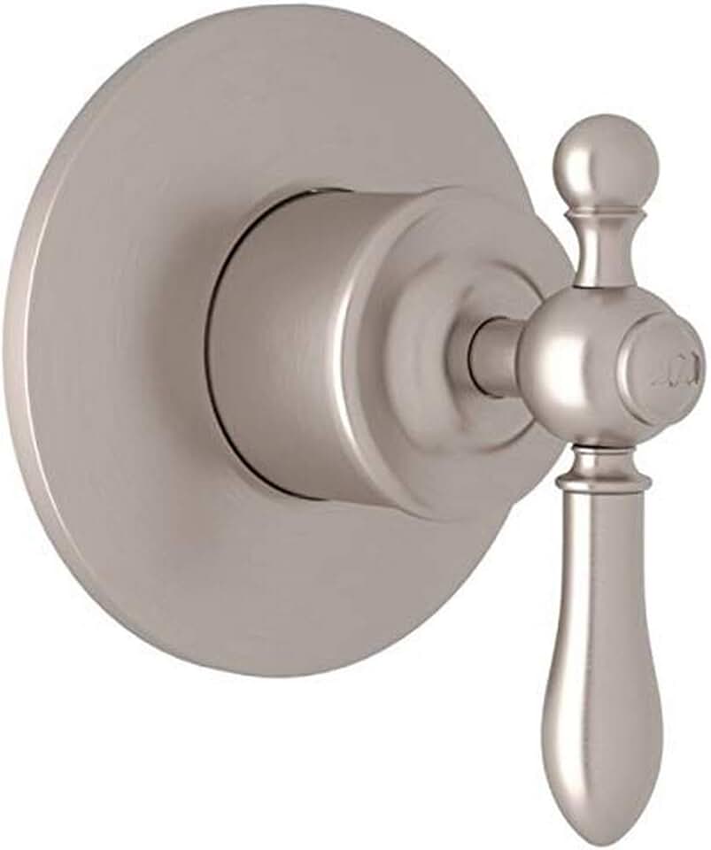 Rohl AC27NLM-STN/TO Arcana Four Port Three Direction Diverter Trim Only New Style with Classic Metal Lever and Sleeve, Satin Nickel