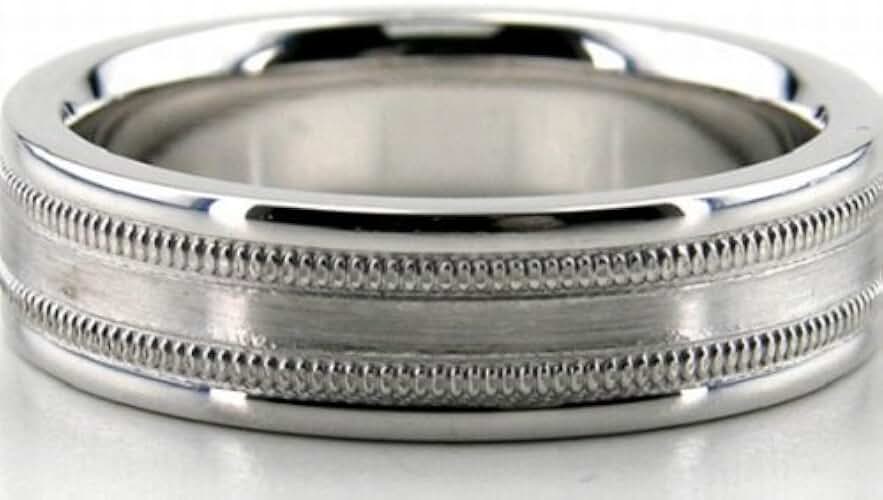 Designer Wedding Bands, Platinum Wedding Ring 6.00mm PLT-DC27121247