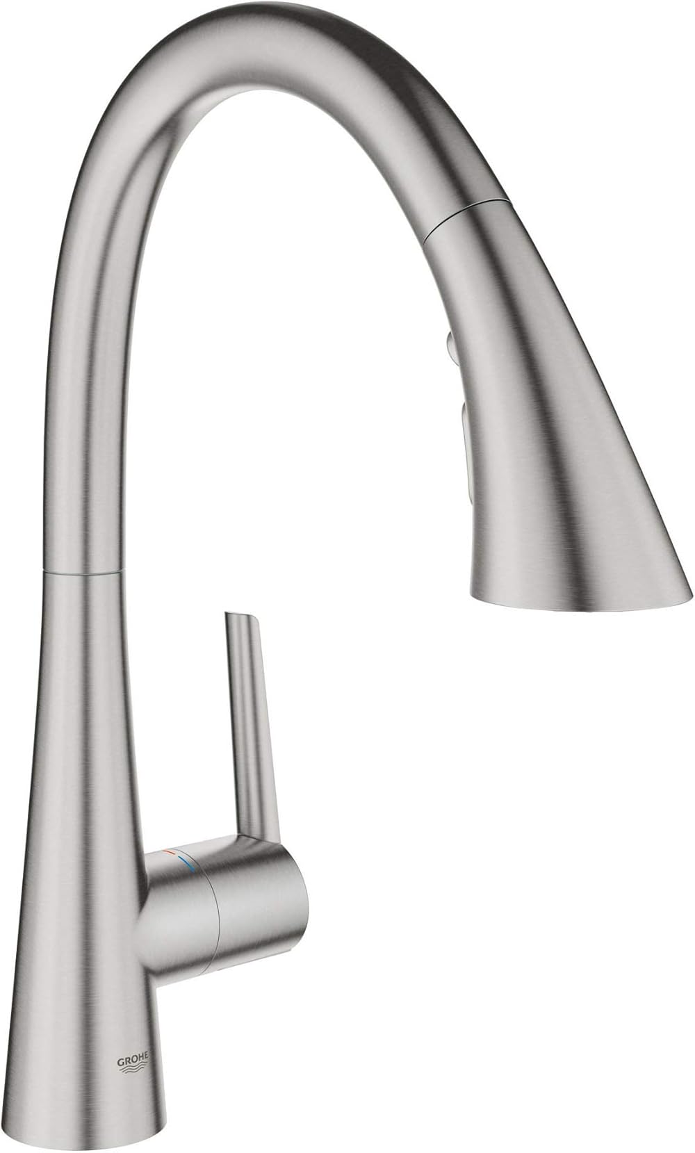 GROHE 32298DC3 Zedra Pull-Down Kitchen Faucet with sprayer Supersteel (Stainless Steel)