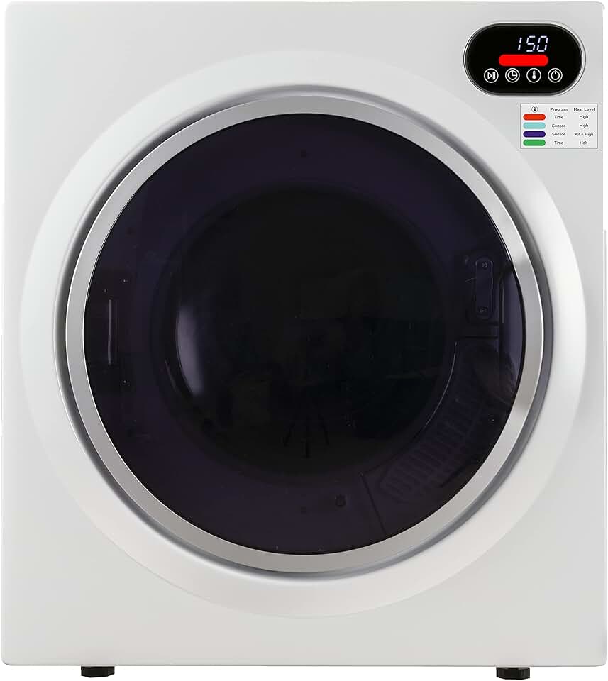 Equator Ultra Compact Short Vented SENSOR Dryer 2.6cf/10lb LED Ops 110V/1400W in White