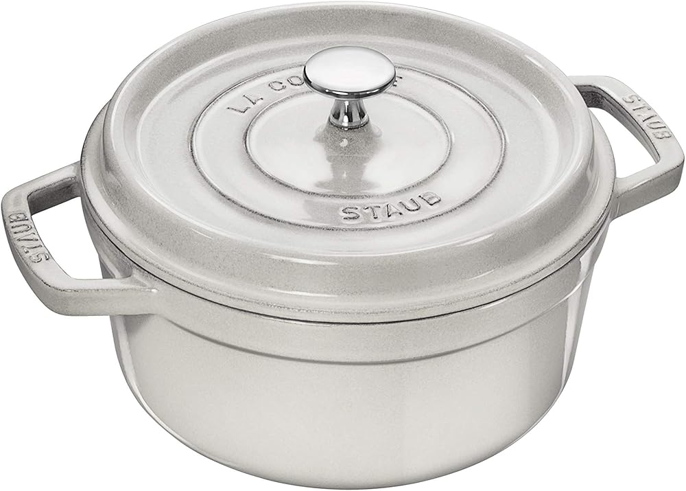 Staub 40501-411 Picot Cocotte Round Campagne 8.7 inches (22 cm), Both Hands, Cast Iron, Enameled Pot, Induction Compatible [Japanese Seller with Serial Number] La Cocotte Round