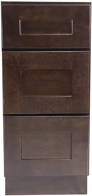 Design House 562033 Brookings Unassembled (Ready-to-Assemble) Shaker Drawer Base Kitchen Cabinet 12x34.5x24, Espresso