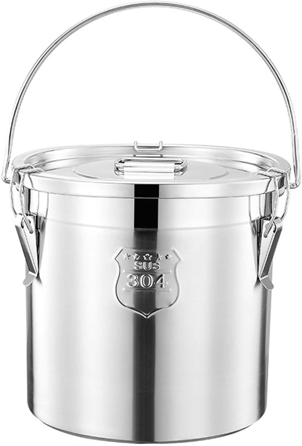 Stainless Steel Airtight Canister Sealed Bucket with Lids Container Canister Airtight Barrel Food Storage for Kitchen Bar Restaurants,32L