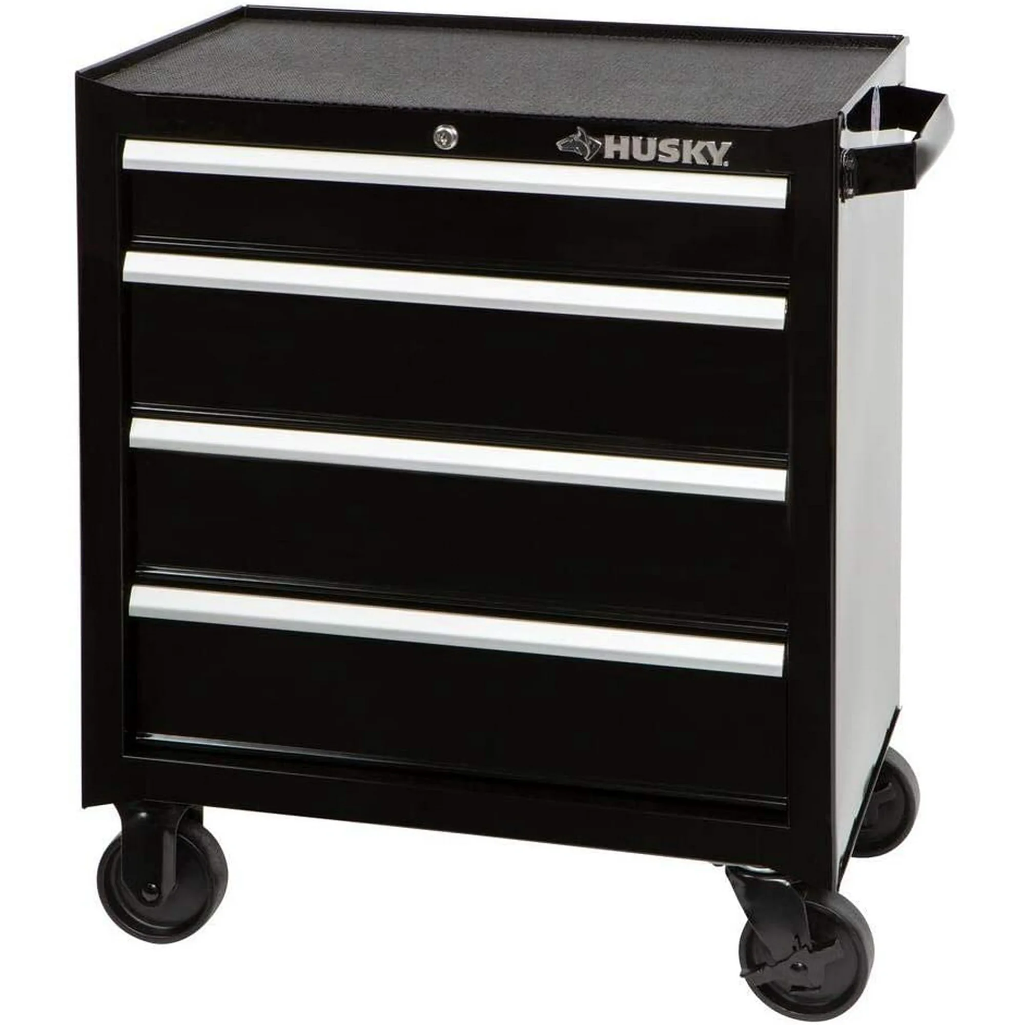 Husky 26 in. W 4-Drawer Rolling Cabinet Tool Box Chest in Gloss Black