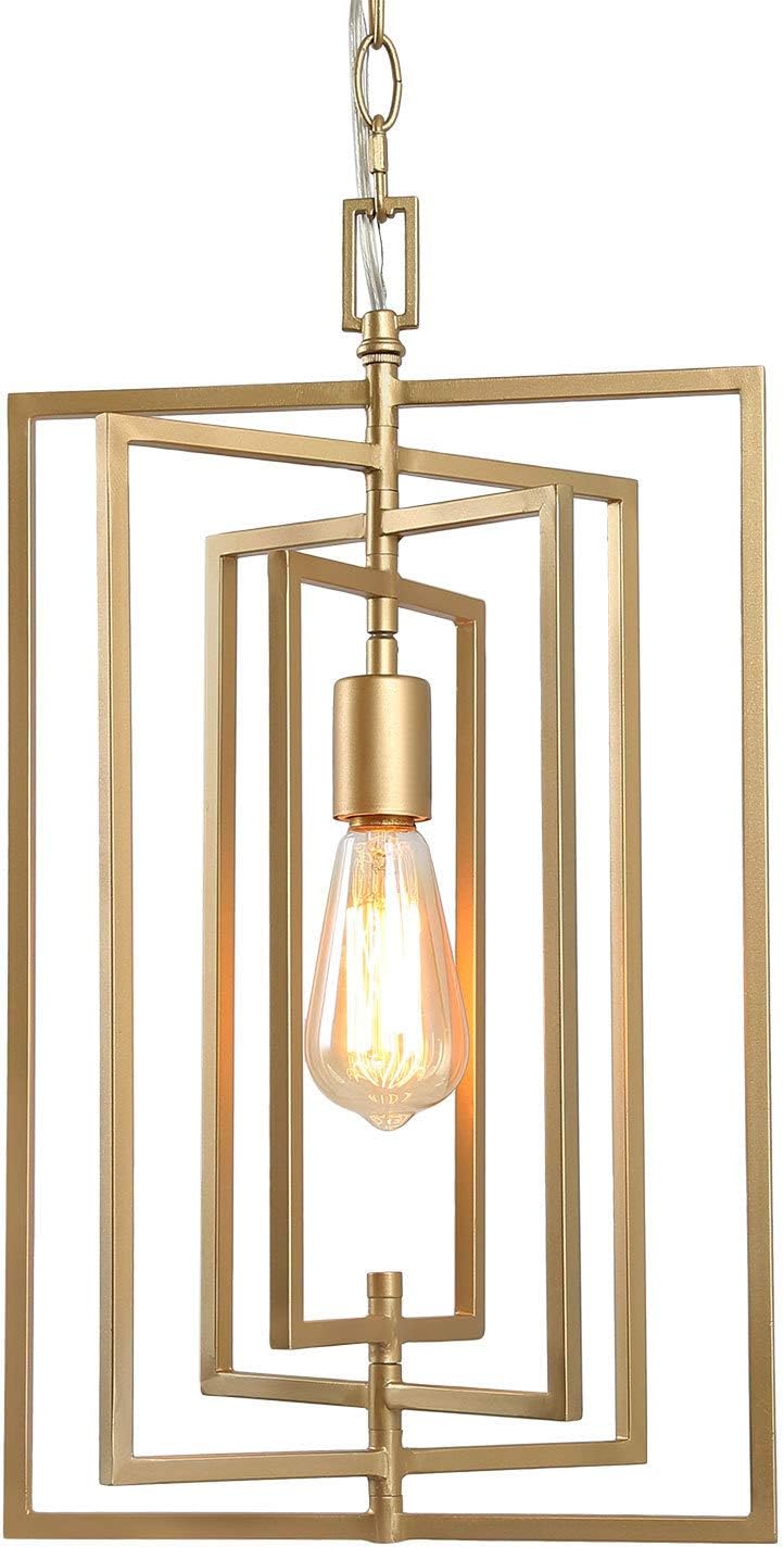KSANA Gold Chandelier, Pendant Lighting for Kitchen Island with Adjustable Framework, W12 xH20.4