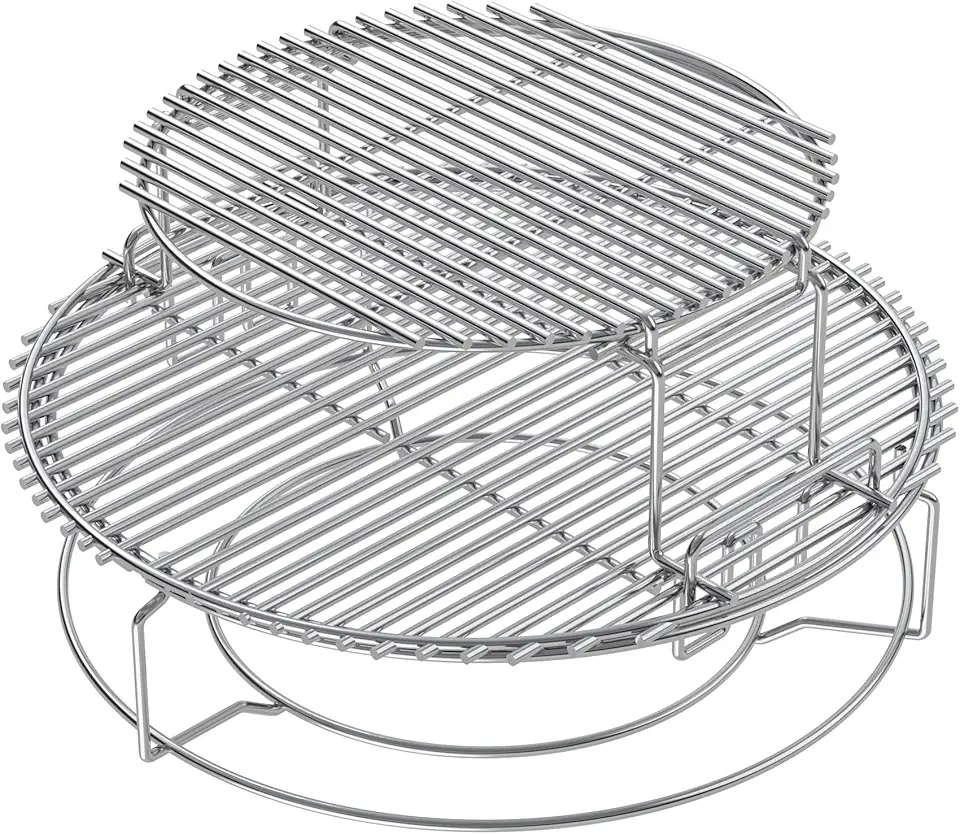 BBQ-PLUS Expander Rack Replacement Kit for XL Big Green Egg,Heavy Duty Stainless Steel 3 Tier 5 Piece Grill Basket Accessories with Removable Cooking Rack System Large