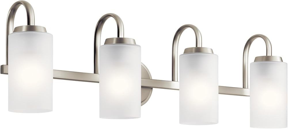 Kichler 55088NI Kennewick Vanity, 4-Light 300 Total Watts, Brushed Nickel