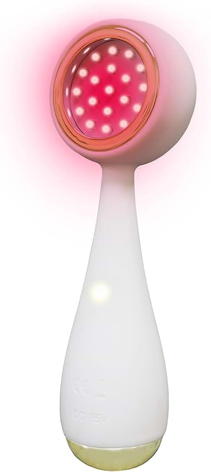 PMD Clean Redvolution - Smart Facial Cleansing Device with Silicone Brush & Age-Defying Red Light Therapy Treatment - Smooths Fine Lines and Wrinkles, Firms and Tones - For Face & Body