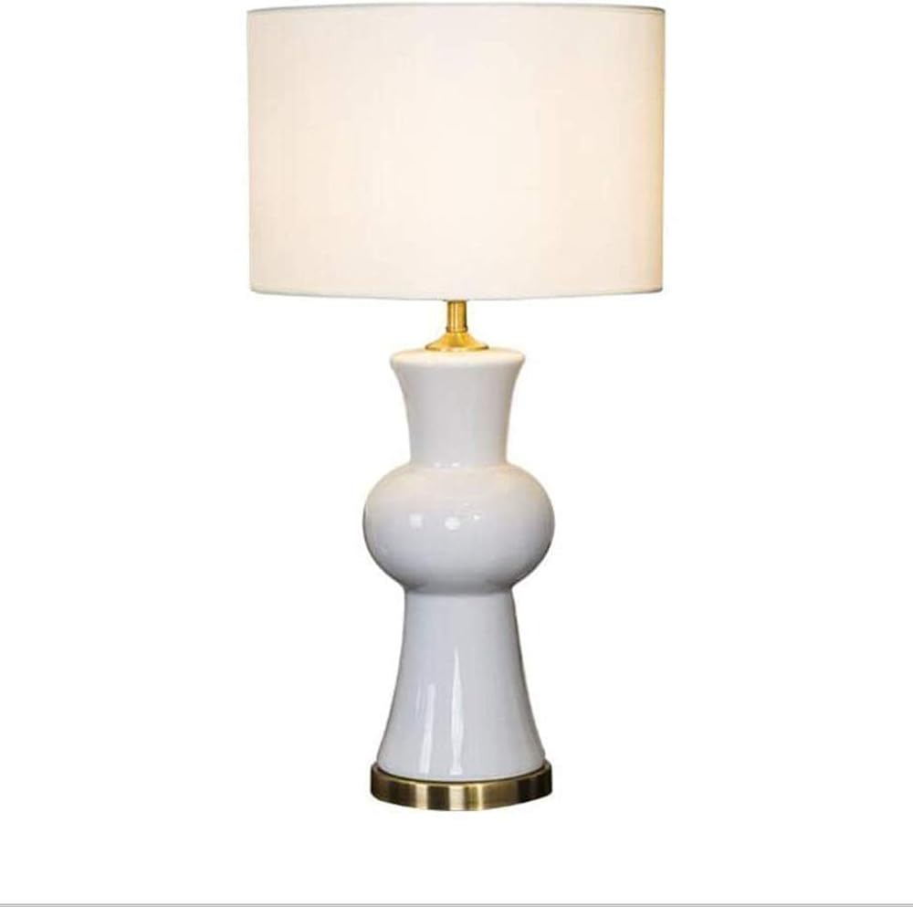 Table Lamp, Ambient Light, Fabric Shade, Nightstand Lamp for Bedroom College Dorm